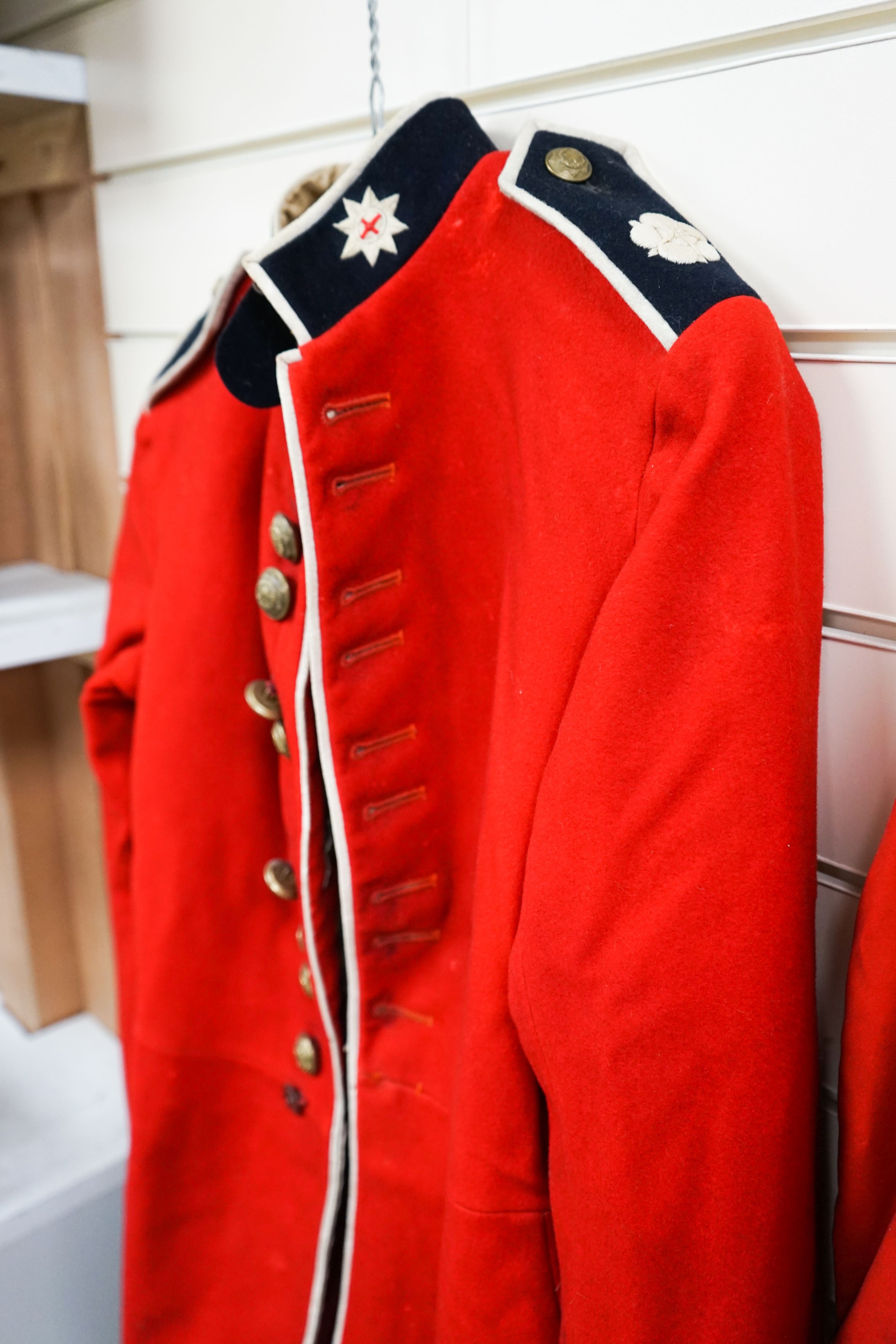 A Royal Hampshire regimental tunic and a Coldstream Guards tunic (2)